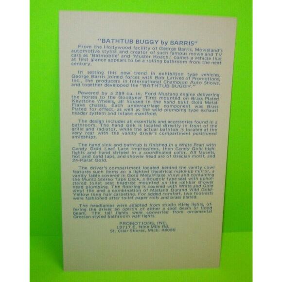 Bath Tub Buggy Postcard Beatnik Race Car Barris 1960s Original Monogram Hot Rod - Picture 3 of 7